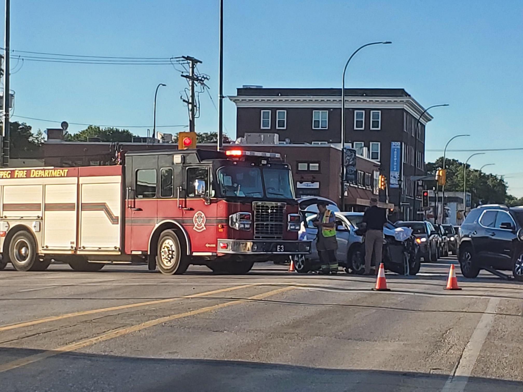 Collision affecting morning rush traffic through St. Boniface